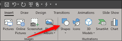 shortcut for inserting shape into powerpoint on mac